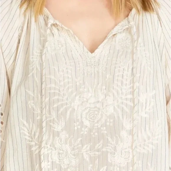 Johnny Was Ivory Marrakesh Embroidered Blouse - Picture 9 of 11